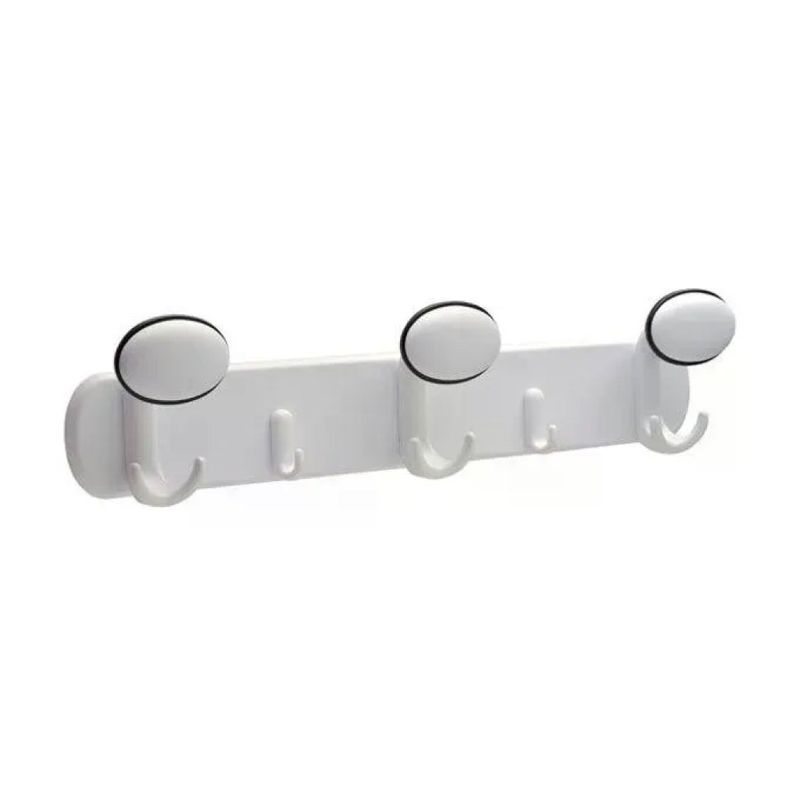 Mital TA93S Appendiabiti da Parete, 6 Ganci, Bianco e Nero