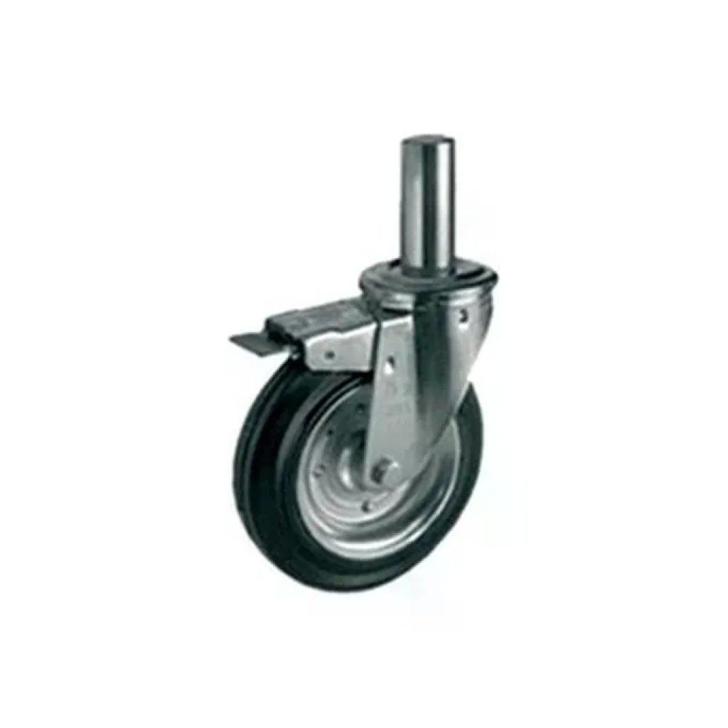 TELLURE ROTA 535616 TR Ruota Gomma con Freno per Perno Innocenti 40 mm Diametro 20 cm Larghezza 5 cm colore TELLURE ROTA 535616 TR Ruota Gomma con Freno per Perno Innocenti 40 mm Diametro 20 cm Larghezza 5 cm colore