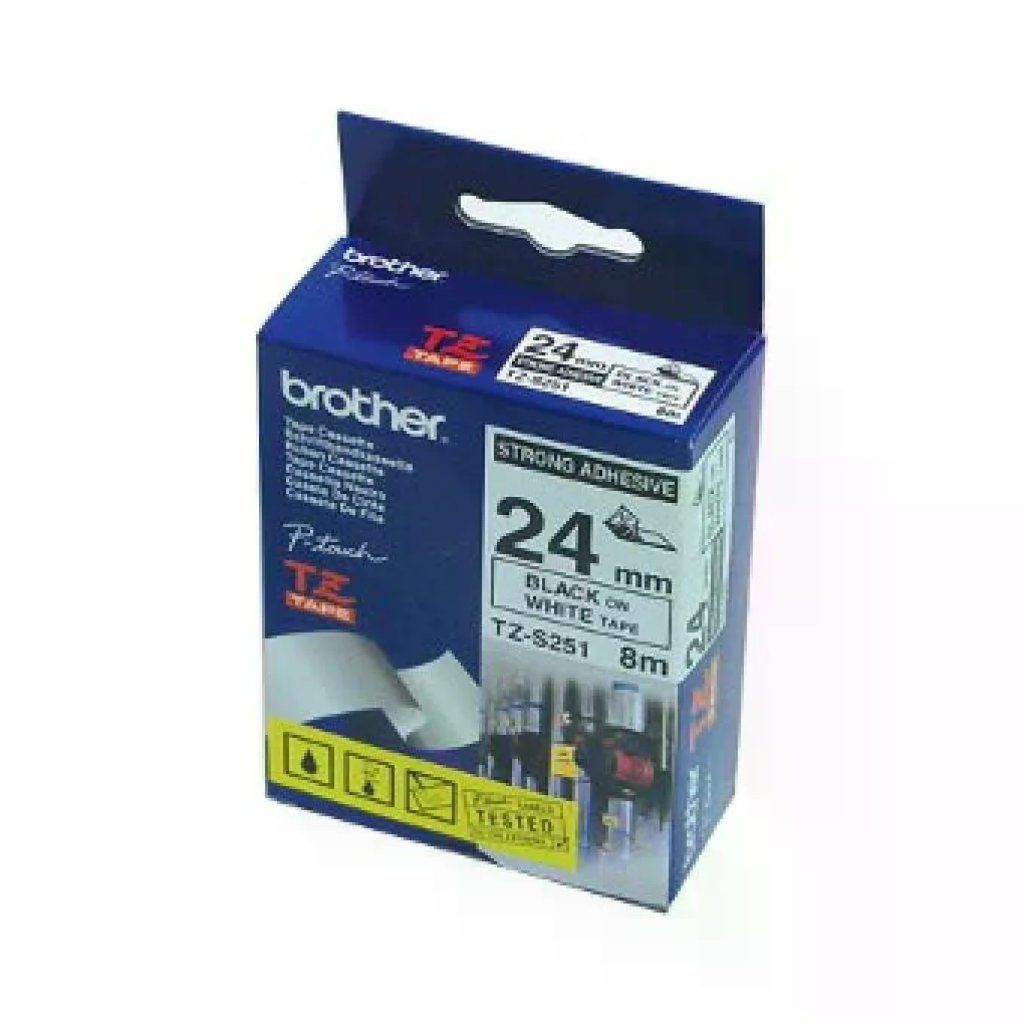 Brother Nastro Tz 24mm Nero Bianco Ad Resis