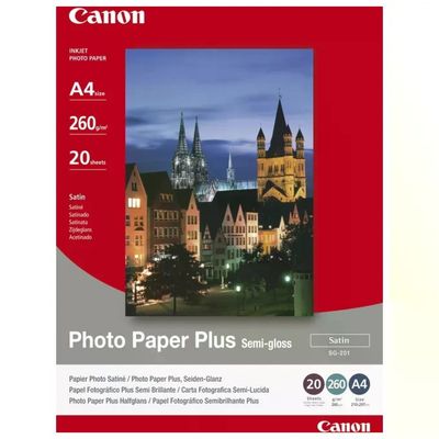 Canon SG-201 Carta Fotografica Plus Semi-gloss A4 260 g-m² 20 Fogli colore Bianco Canon SG-201 Carta Fotografica Plus Semi-gloss A4 260 g-m² 20 Fogli colore Bianco
