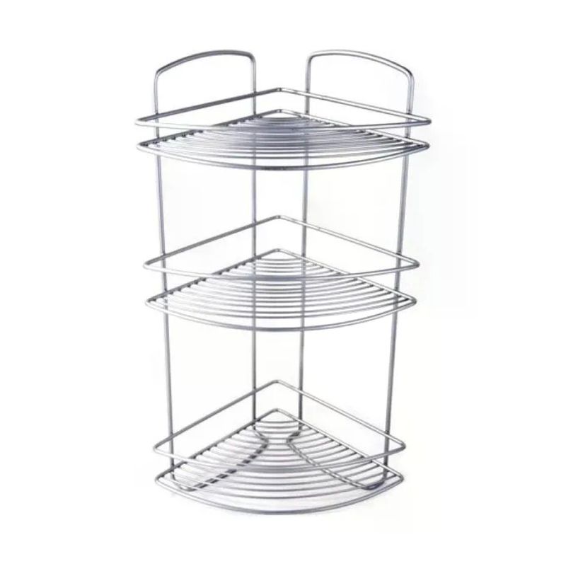 Metaltex Onda Mensola Angolare a 3 Ripiani 22x22x53 cm Argento