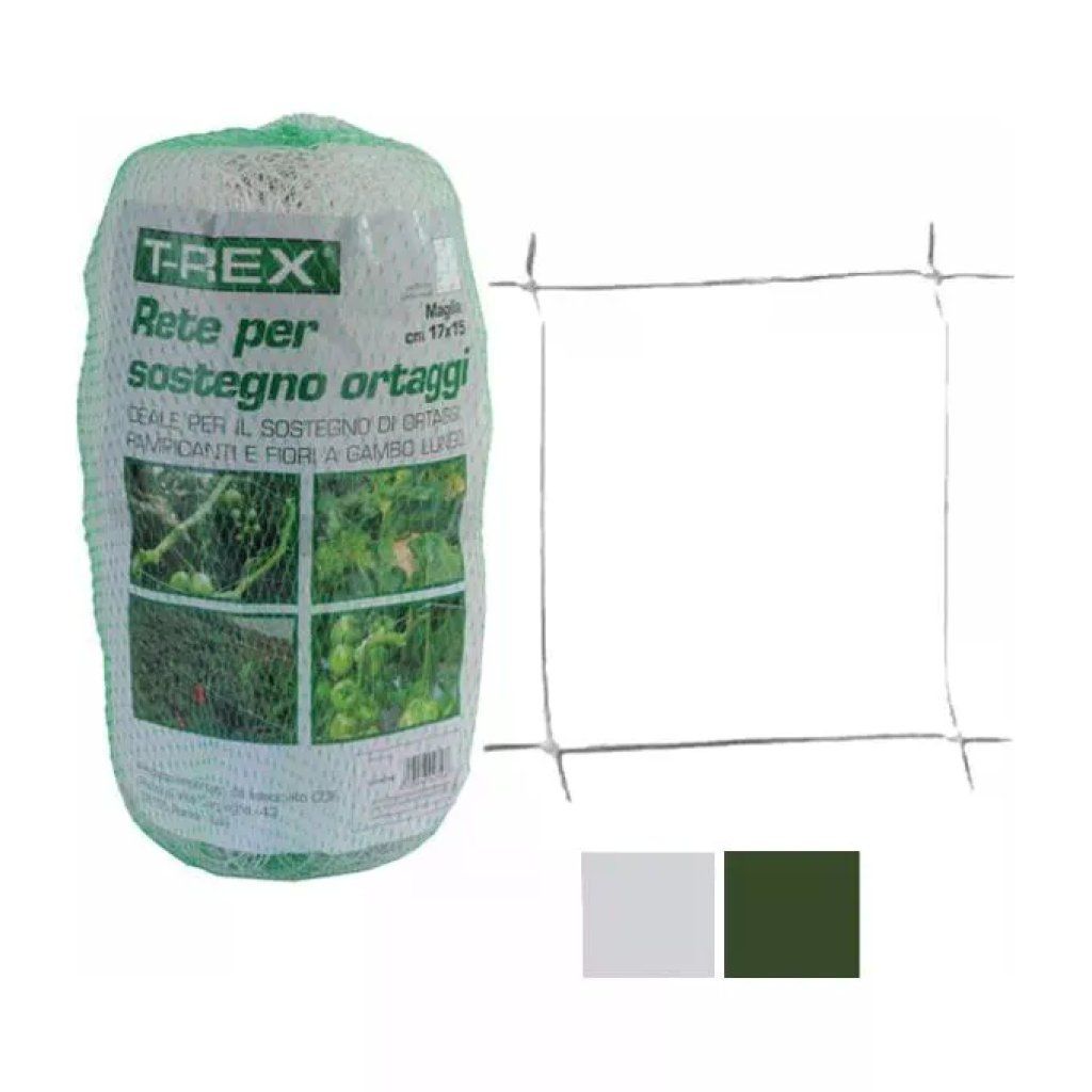 T-REX 01022 Rete per Rampicanti in Polietilene 15x17 cm H 200 cm L 100 cm colore Bianca