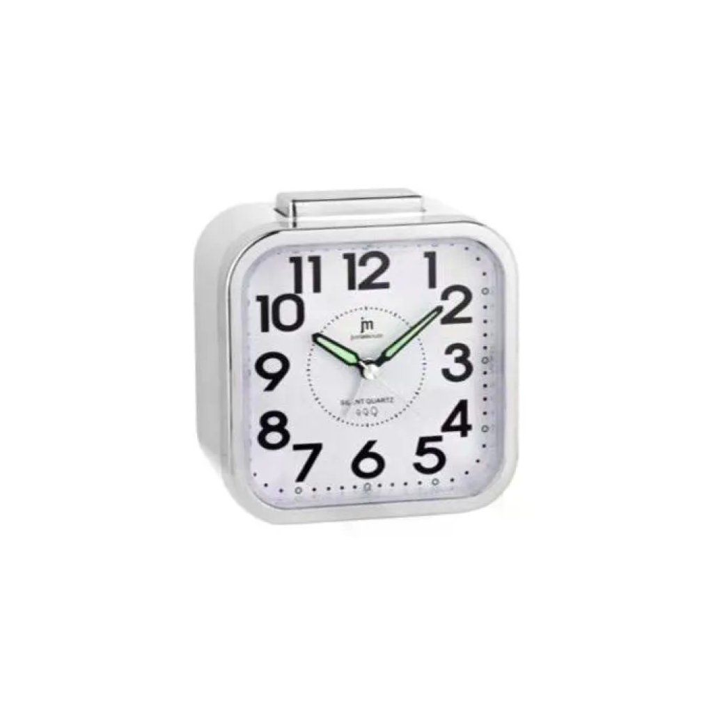 Lowell JA7051B Sveglia Analogica al Quarzo con Retroilluminazione Snooze e Suoneria Campana colore Bianco