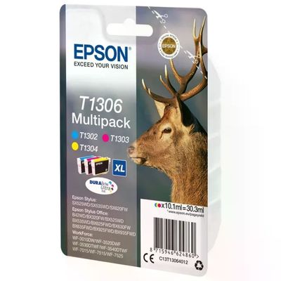 Epson T1306 Serie Cervo Multipack Cartuccia Inkjet DURABrite Ultra 3 pezzi 10 Epson T1306 Serie Cervo Multipack Cartuccia Inkjet DURABrite Ultra 3 pezzi 10