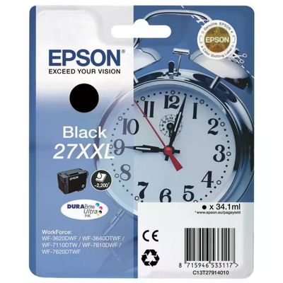 Epson C13T27914010 Serie 27XXL Sveglia Cartuccia d'Inchiostro DURABrite Ultra 2200 Pagine 34 Epson C13T27914010 Serie 27XXL Sveglia Cartuccia d'Inchiostro DURABrite Ultra 2200 Pagine 34
