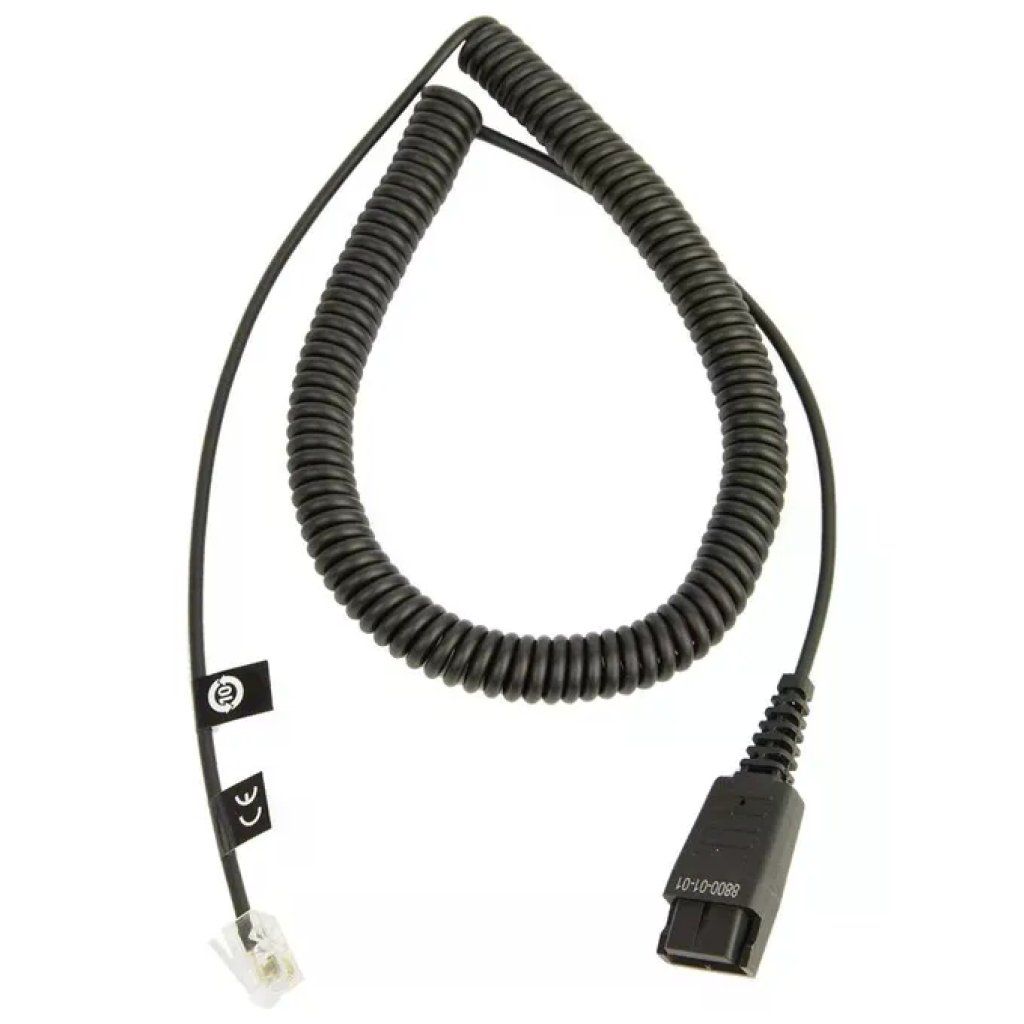 Jabra 8800-01-01 Cavo Spiralato QD RJ-10 Connettore Quick Disconnect 2 m colore Nero