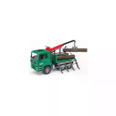 Bruder 2769 MAN TGA Camion Trasporto Tronchi con Gru 3 Tronchi Inclusi Scala 1:16 colore Verde