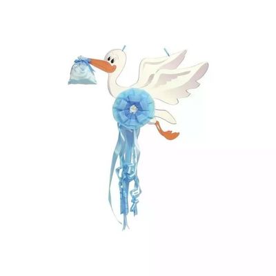 Baby Idea FC.CI G Fiocco Nascita Cicogna Grande PVC Tulle Idrorepellente colore Azzurro Baby Idea FC.CI G Fiocco Nascita Cicogna Grande PVC Tulle Idrorepellente colore Azzurro