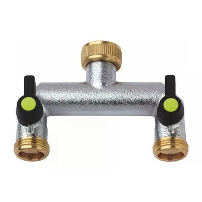 Aquatech 469B Presa 2 Rubinetti a Sfera 3-4F 3-4M Doppia Via Ottone Sistemi Irrigazione colore Oro