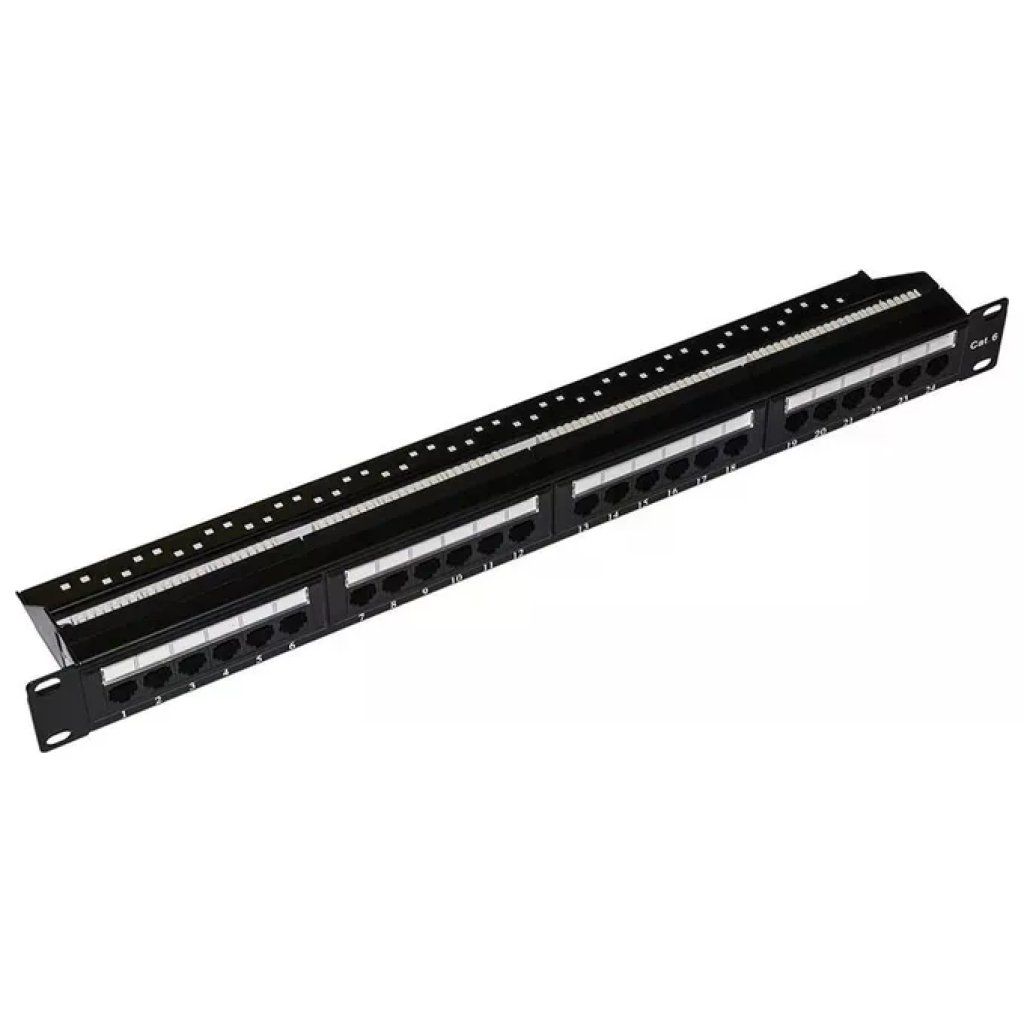 Link pannello patch 19 non schermato utp 24 porte 8 poli rj45 per reti categoria 5e nero
