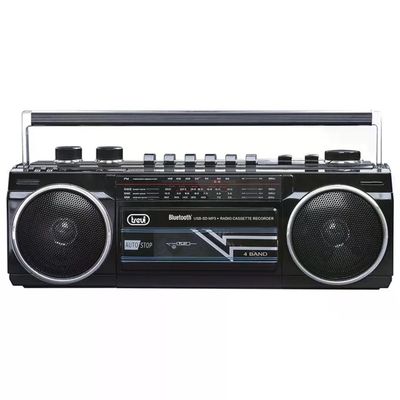 Trevi RR 501 BT Radio Registratore Portatile Boombox Bluetooth USB SD MP3 4 Bande FM MW SW colore Nero