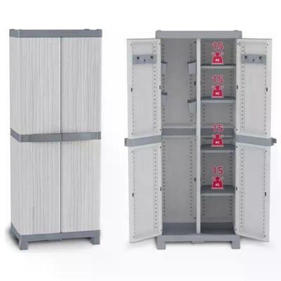 Terry 1002565 Domino Wave Armadio 2 Ante PPL 4 Ripiani Regolabili Lucchetto colore Grigio