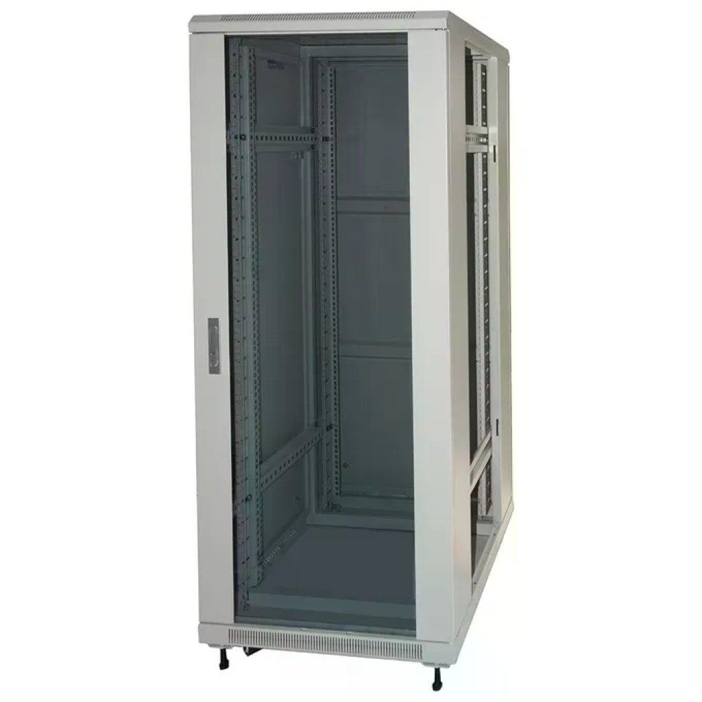 LINK LK1932U66GR Armadio Rack 19'' 32U Porta Vetro con Montanti Regolabili e Ventilazione Passiva