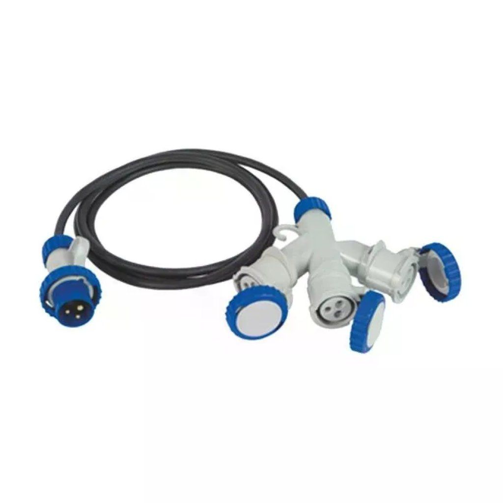 FME Fanton FME73121 Adattatore multiplo industriale da spina CEE 2P+T 16A 230V a 3 prese CEE 2P+T 16A
