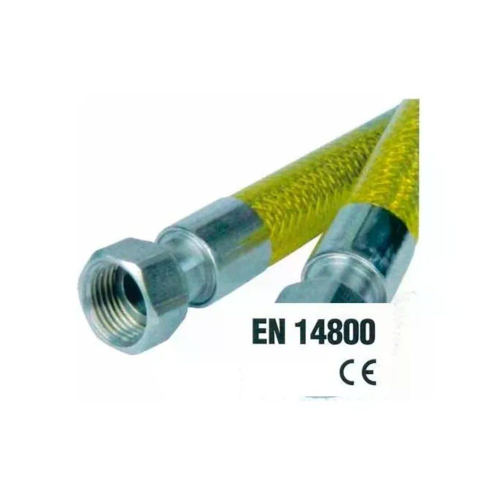 Idro Bric 0028MF Tubo Flessibile per Gas Domestici GPL Metano 200 cm Acciaio Inox AISI 316 Attacco 1-2'' M Idro Bric 0028MF Tubo Flessibile per Gas Domestici GPL Metano 200 cm Acciaio Inox AISI 316 Attacco 1-2'' M