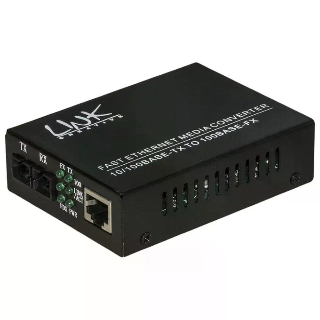 LINK LKMCSM Media Converter RJ45 a Fibra Ottica SC 10-100Base-TX a 100Base-FX Singlemode 1310nm 9