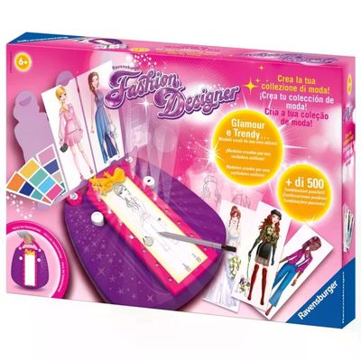 Ravensburger 18057 Fashion Designer Kit Creativo Moda Tavolo Luminoso Portatile Bambini 6+ Anni colore