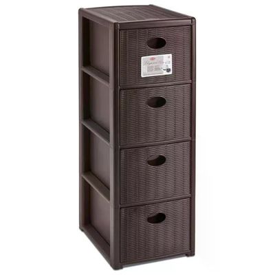 Stefanplast 001126623 Elegance Cassettiera 4 Cassetti in Polipropilene Resistente con Ruote e Piedi per