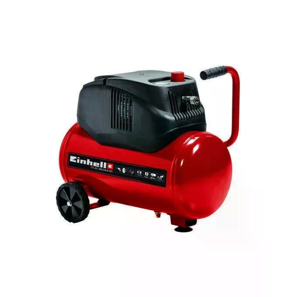 Einhell TC-AC 200-24-8 OF – Compressore d'aria 1200 W, serbatoio 24 L, 180 l-min, 8 bar, oil-less