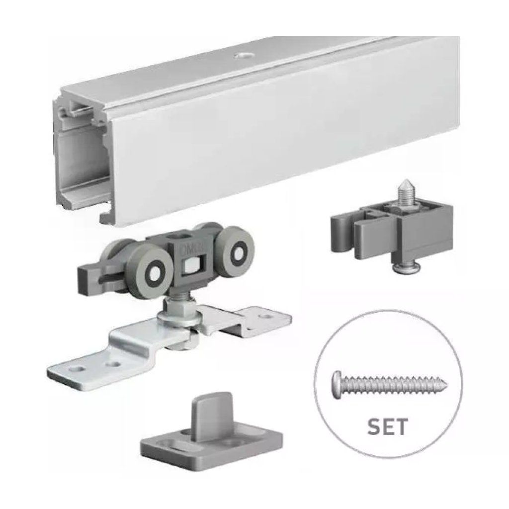 YEPPON OMGE 8066430028559 Binario Porte Scorrevoli Kit 190 cm per Porte Interne 60 Kg Alluminio