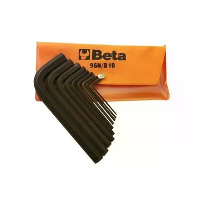 Beta 96N-B10 Serie 96N Set 10 Chiavi Maschio Esagonale Piegate Acciaio Brunito ISO 2936 1.5 2 2 Beta 96N-B10 Serie 96N Set 10 Chiavi Maschio Esagonale Piegate Acciaio Brunito ISO 2936 1.5 2 2