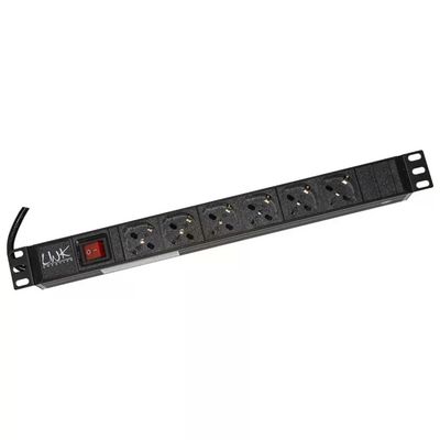 Link multipresa da rack 19 6 prese universali con interruttore spina italiana 16a Link multipresa da rack 19 6 prese universali con interruttore spina italiana 16a