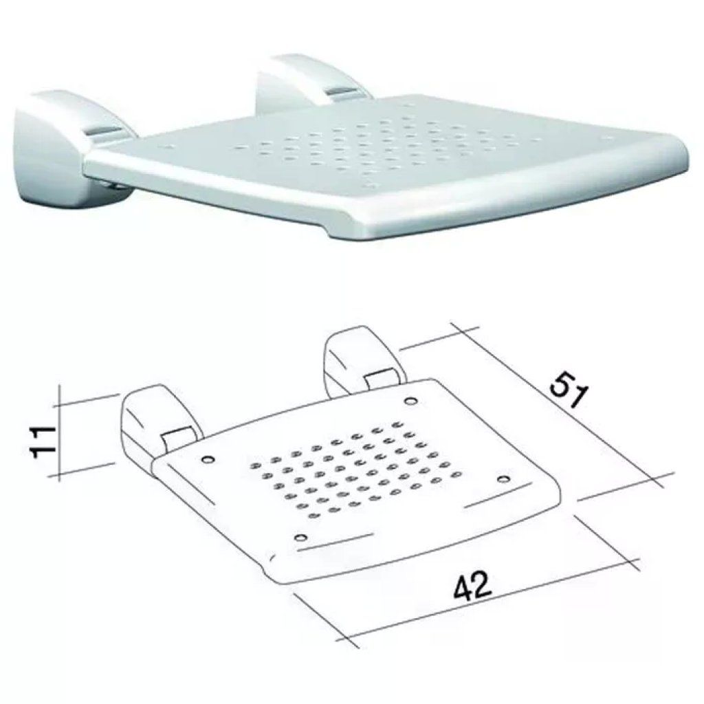 VIGOR-BLINKY K Design PRWSPPBX Sedile ribaltabile da muro in polipropilene antiscivolo con supporti in VIGOR-BLINKY K Design PRWSPPBX Sedile ribaltabile da muro in polipropilene antiscivolo con supporti in