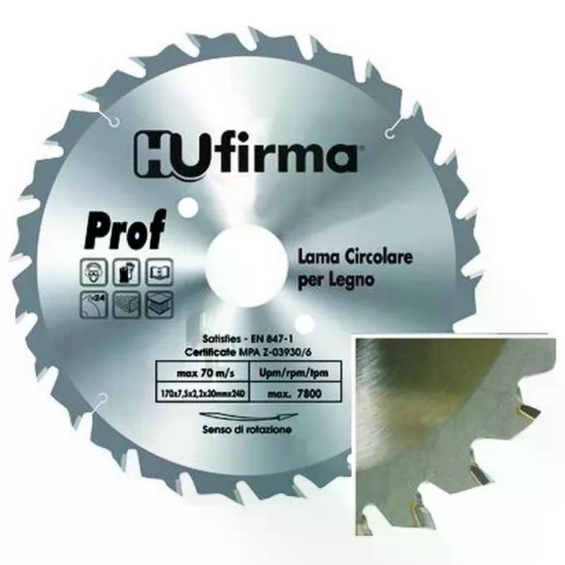 HUFIRMA Hu-Firma Lame Circolari Legno 40 Denti Mm.300