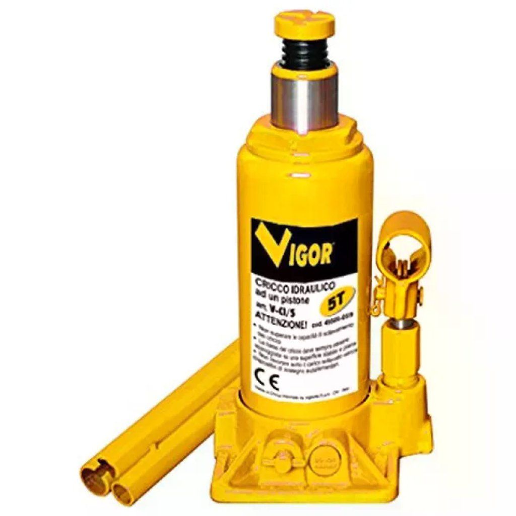 VIGOR-BLINKY Blinky 4950005 Cricco Idraulico a Bottiglia a un Pistone 5 Tonnellate altezza minima 197 mm