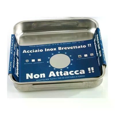 STEELPAN Steel Pan 776 Teglia quadrata antiaderente acciaio inox 18-10 antigraffio 36x36 cm