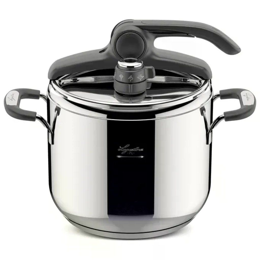 Lagostina 010044010507 Briosa Pentola a Pressione LagoEasy'Up 7 L 22 cm manici Silicone colore Acciaio inox Lagostina 010044010507 Briosa Pentola a Pressione LagoEasy'Up 7 L 22 cm manici Silicone colore Acciaio inox