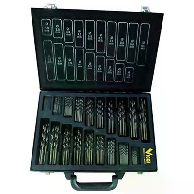 VIGOR-BLINKY Vigor 41282-15 Serie 150 Punte Elicoidali HSS Acciaio Forgiato Set 150 pz diametri 1-10 mm