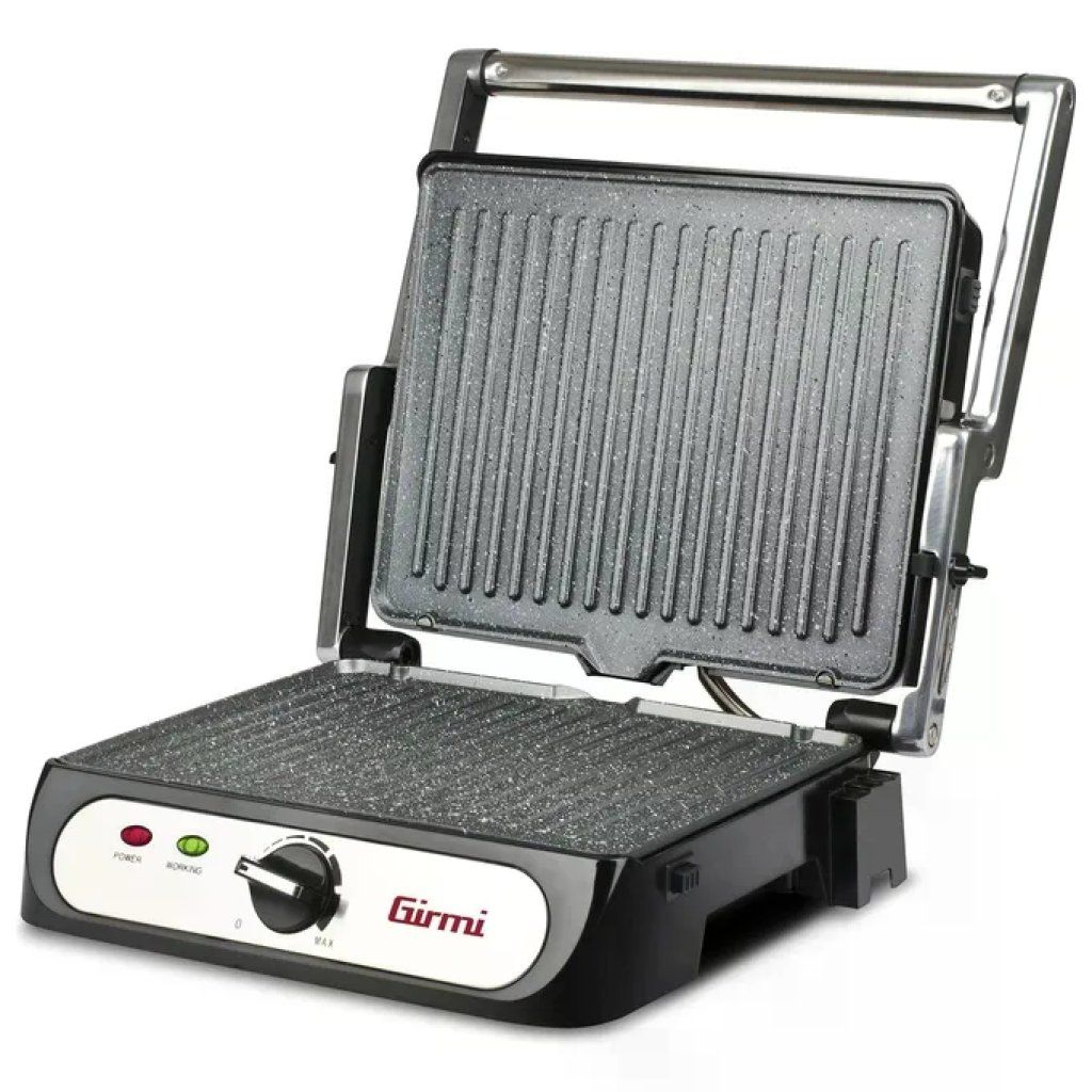 Girmi BS4100 Bistecchiera a Contatto 2000W Piastre Antiaderenti Removibili Petravera Apertura 180° Girmi BS4100 Bistecchiera a Contatto 2000W Piastre Antiaderenti Removibili Petravera Apertura 180°