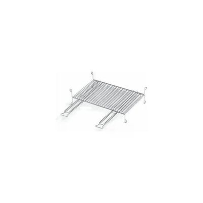 Ompagrill A14060 Graticola Doppia con Piedi per Barbecue Acciaio Cromato 40x60 cm colore Cromo