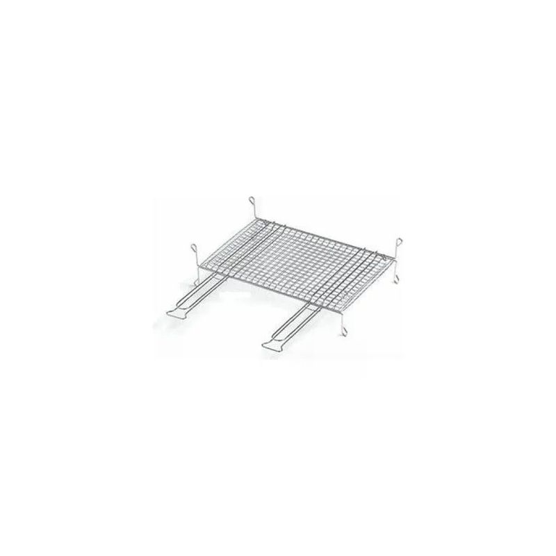 Ompagrill A14060 Graticola Doppia con Piedi per Barbecue Acciaio Cromato 40x60 cm colore Cromo