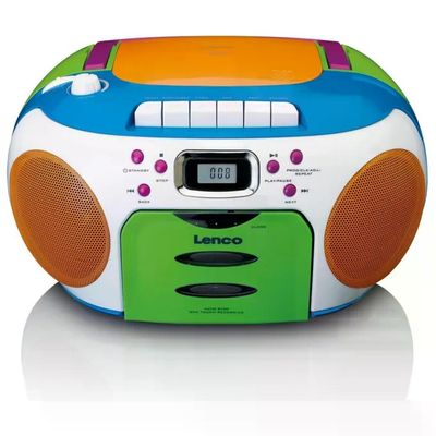 Lenco SCD971 Lettore CD Personale 3-in-1 con Radio FM e Lettore Cassette colore Multicolore