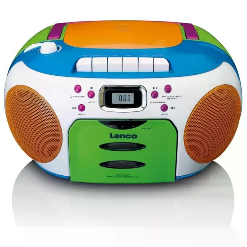 Lenco SCD971 Lettore CD Personale 3-in-1 con Radio FM e Lettore Cassette colore Multicolore