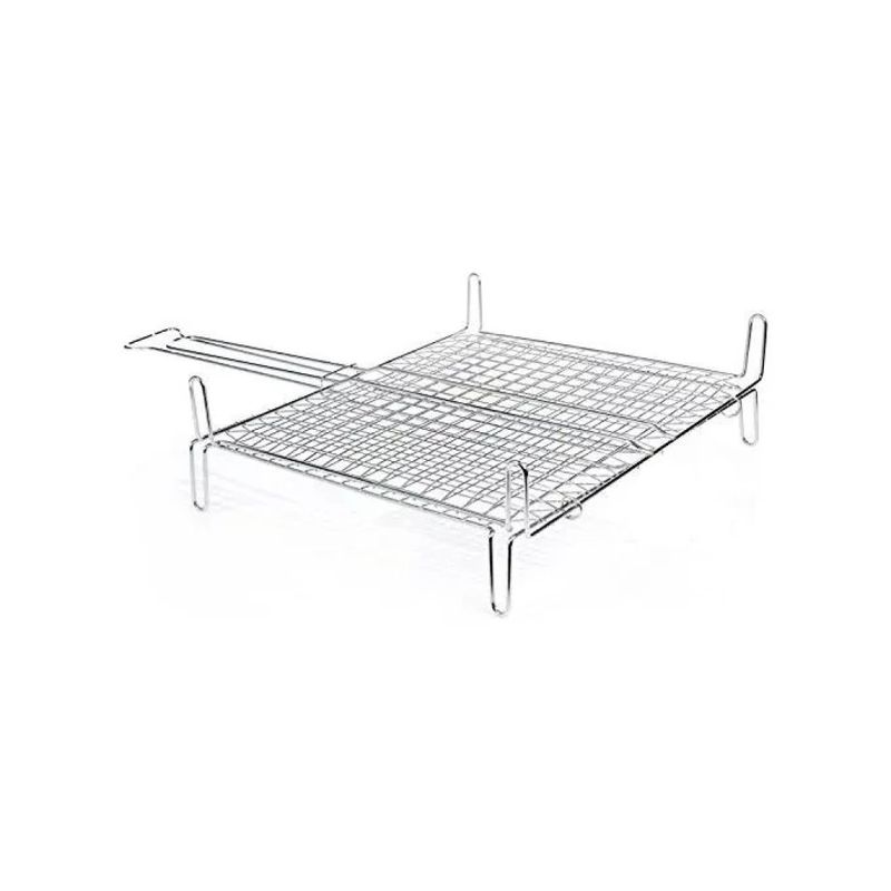 Filtex 054-264 Graticola Doppia Incrociata Chiusa con Piedini Acciaio Cromato 40x45 cm Accessori Barbecue