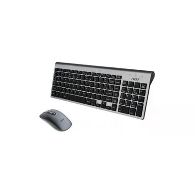 Adj Kit Desktop Wireless KW10 Platinum Tastiera Multimediale con Mouse Ergonomico Resistente