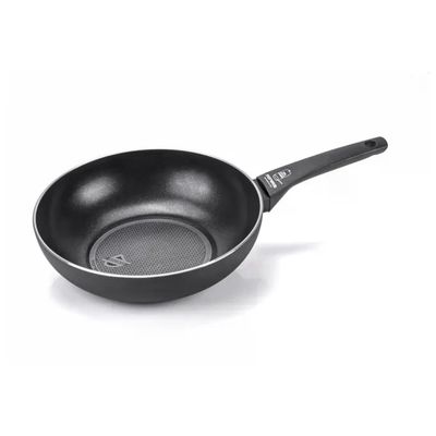 Moneta 0005554328 Recy Wok 28 cm Antiaderente Alluminio 100% Riciclato Induzione No PFOA colore Nero