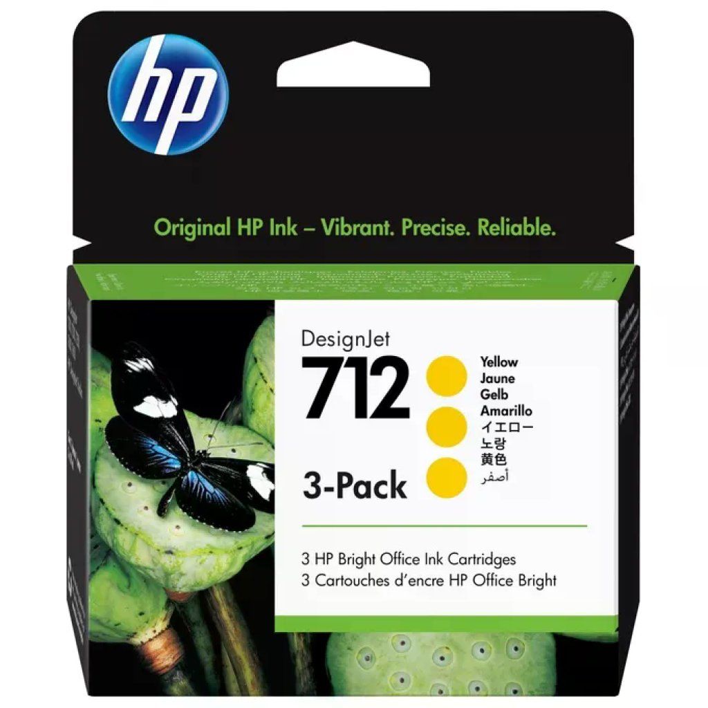 HP DesignJet 712 Cartucce d’Inchiostro Giallo Originali, Confezione da 3 HP DesignJet 712 Cartucce d’Inchiostro Giallo Originali, Confezione da 3