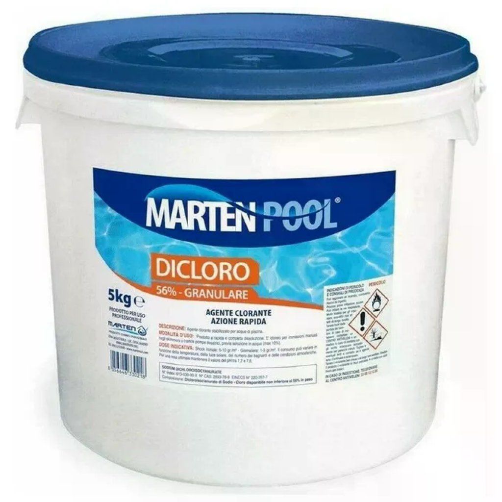 Your Self Marten Dicloro Granulare 56% Agente Clorante Stabilizzato per Piscina 5 Kg Your Self Marten Dicloro Granulare 56% Agente Clorante Stabilizzato per Piscina 5 Kg