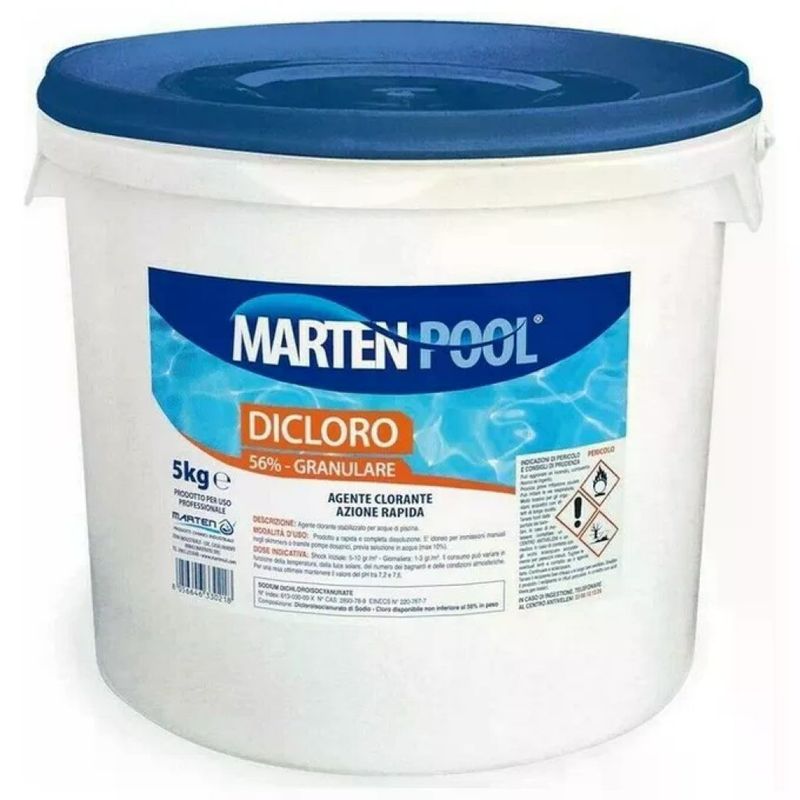 Your Self Marten Dicloro Granulare 56% Agente Clorante Stabilizzato per Piscina 5 Kg