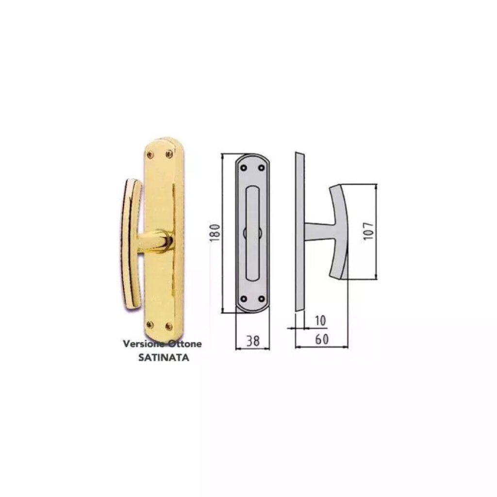 Ghidini 744407008 Maniglia Cremonese Ottone Satinato Milena Ez+q7 Ghidini 744407008 Maniglia Cremonese Ottone Satinato Milena Ez+q7