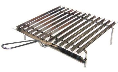 Sandrigarden 7913520 Graticola in acciaio inox con lamelle e sistema di recupero grassi 600x400 mm colore
