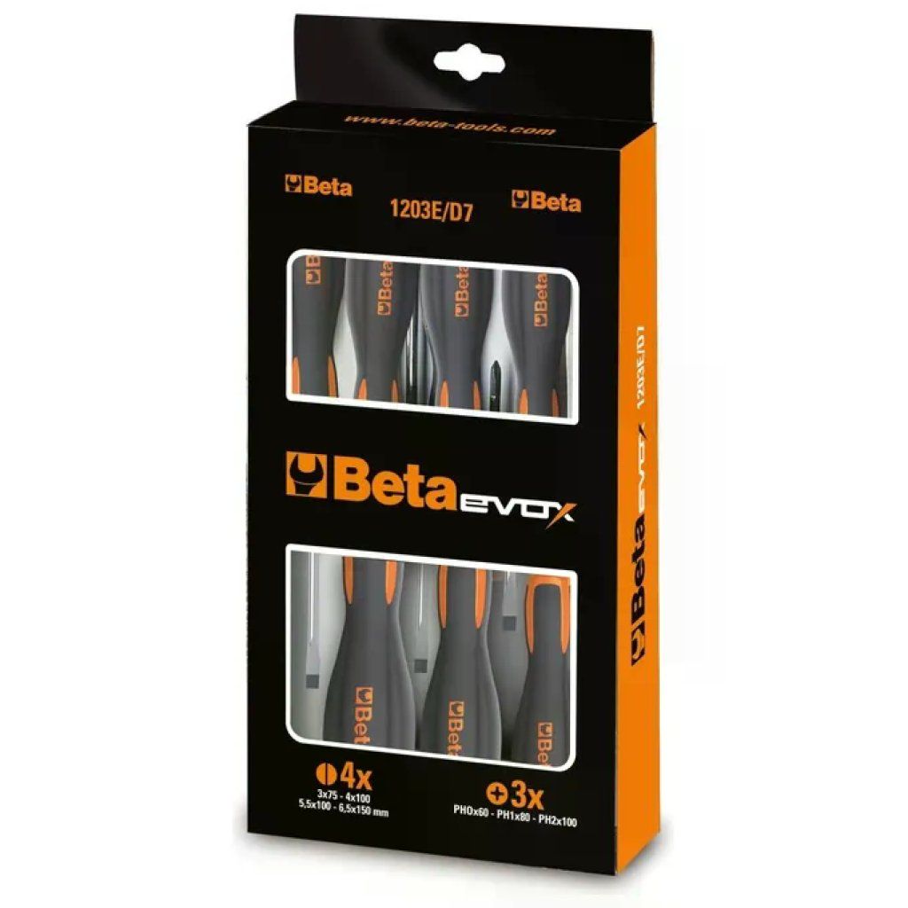 Beta Tools 1203E-D5 Evox Set 5 Cacciaviti a Taglio e Phillips PH1 PH2 Beta Tools 1203E-D5 Evox Set 5 Cacciaviti a Taglio e Phillips PH1 PH2