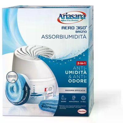 HENKEL Ariasana 2366100 Aero 360° Bagno Kit Assorbiumidita' 2in1 Anti Umidita' e Anti Odore 450g 1 HENKEL Ariasana 2366100 Aero 360° Bagno Kit Assorbiumidita' 2in1 Anti Umidita' e Anti Odore 450g 1