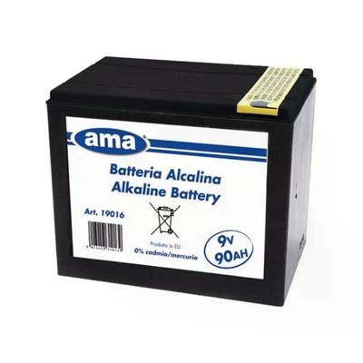 AMA 19016 Batteria Zinco-Carbone 9 V 90 Ah per Elettrificatori Recinti Elettrici colore Nero AMA 19016 Batteria Zinco-Carbone 9 V 90 Ah per Elettrificatori Recinti Elettrici colore Nero