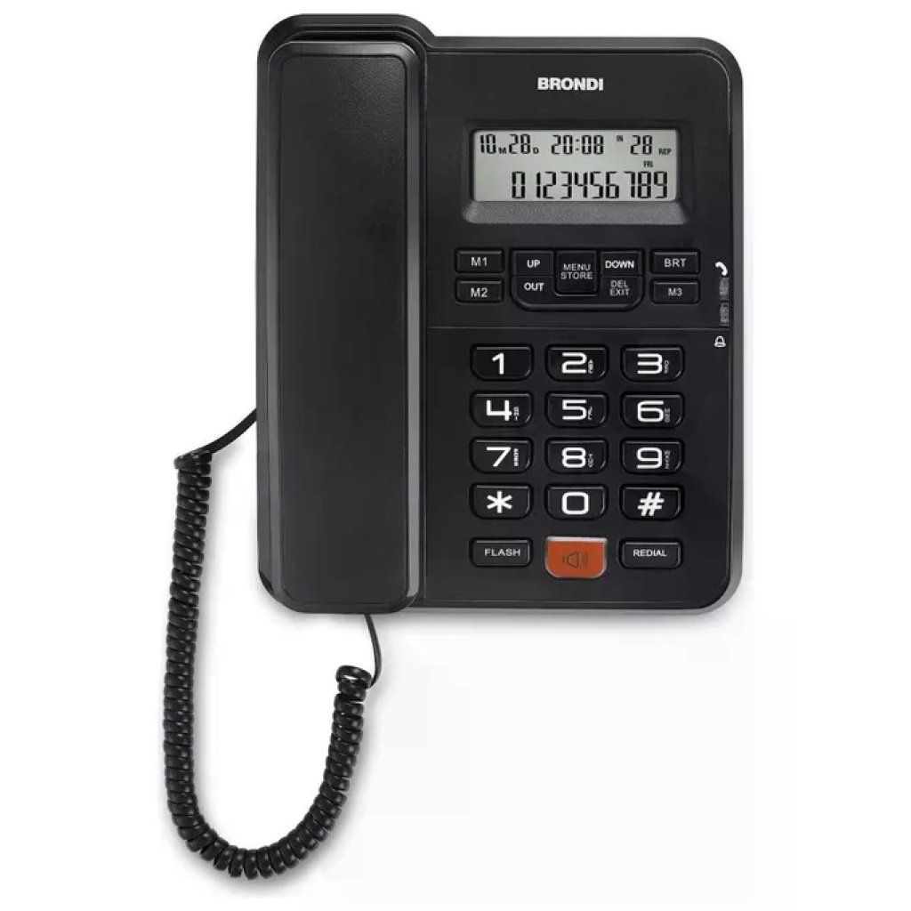 Brondi OFFICEDESK Telefono Fisso con Filo Display LCD 12 Cifre Vivavoce 3 Memorie Dirette Lista 38 Brondi OFFICEDESK Telefono Fisso con Filo Display LCD 12 Cifre Vivavoce 3 Memorie Dirette Lista 38