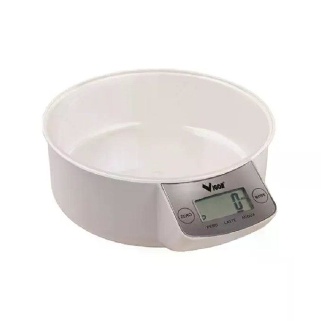 VIGOR-BLINKY Vigor 9594805 Elda Bilancia da Cucina Elettronica con Ciotola Display LCD Portata 5 Kg Divisione 1